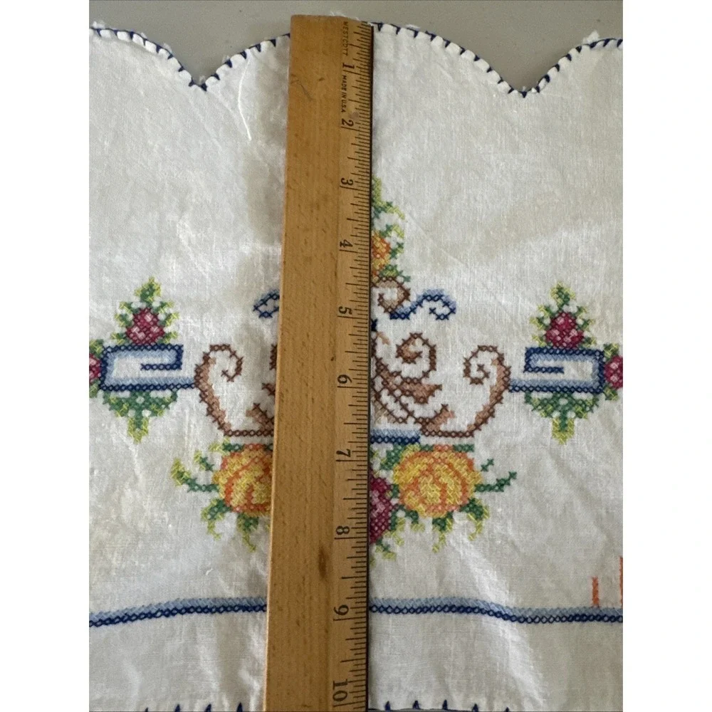 Vintage Handsewn Table Top Scarves Lot of 3 / 4 Napkins